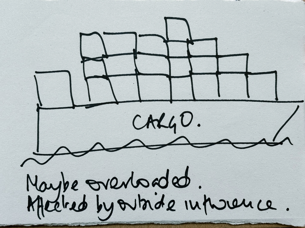 A drawing of a boat which would never share the same values as AccessArt