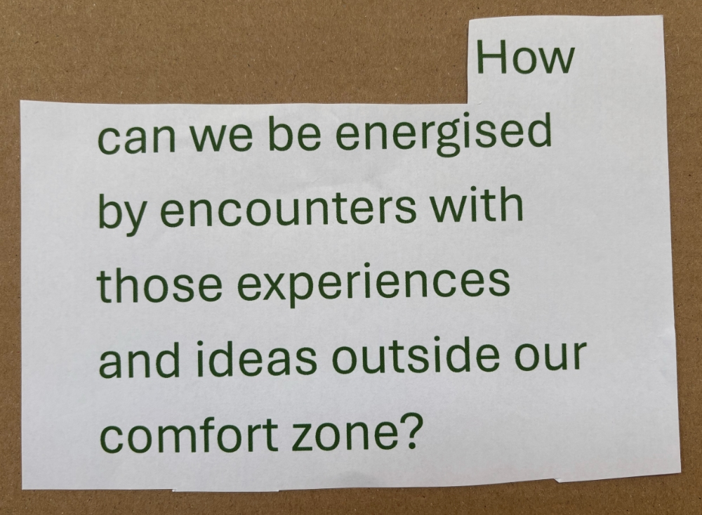 Photographs of text sharing AccessArt Values on pieces of paper