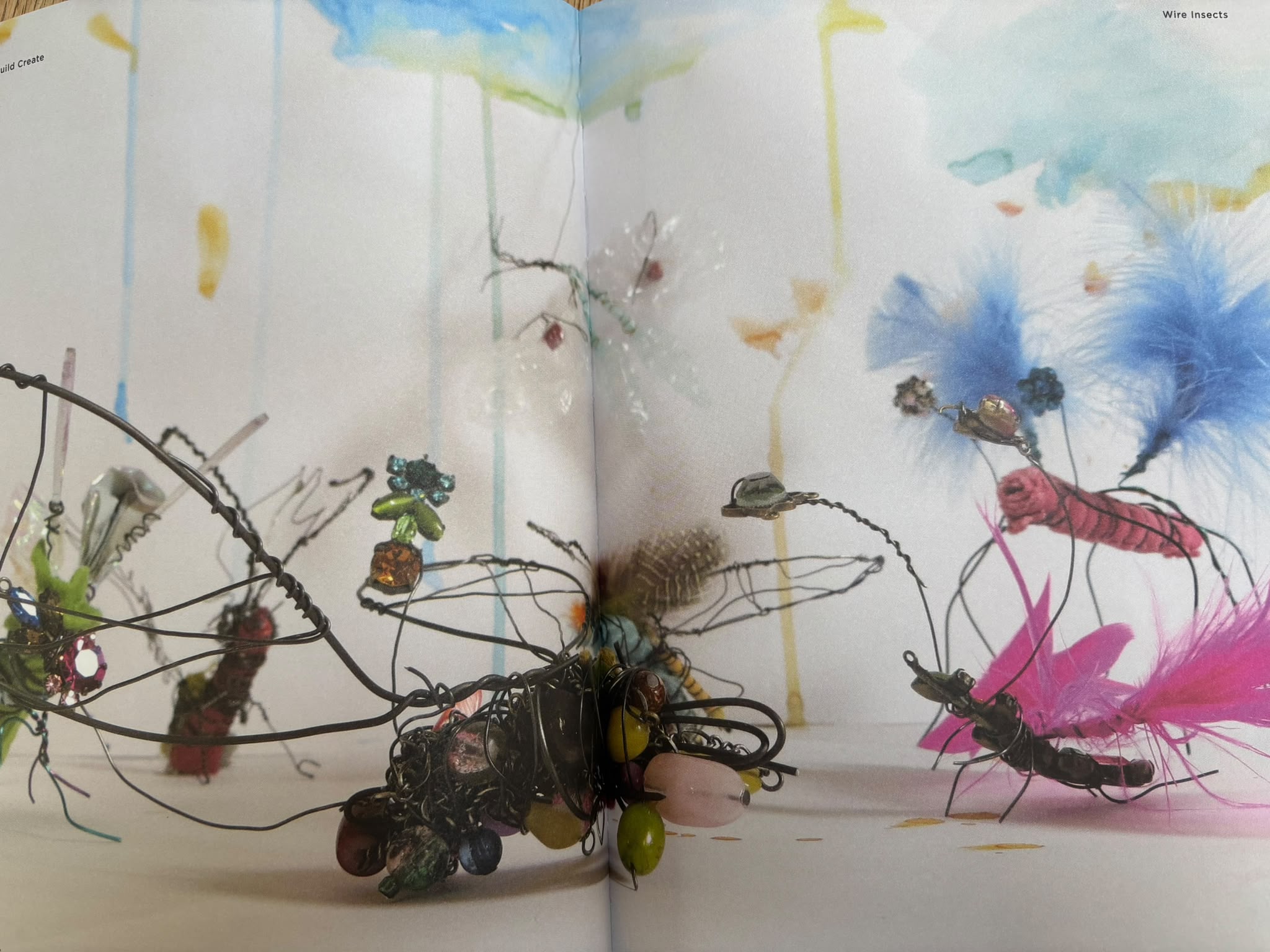 Photo of wire insect sculptures